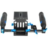 YELANGU YLG0102A-A01 Dubbele Handgreep Schouderstatief Set DSLR Kooi Rig (zwart)