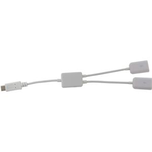 2 in 1 USB 3.1 Type-C naar USB 2.0 Data Kabel voor MacBook 12 inch / Chromebook Pixel 2015  Lengte: 21cm wit