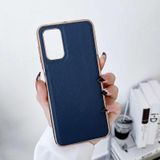 Voor Samsung Galaxy A53 5G Echt Leer Luolai Serie Nano Galvaniseren Telefoon Case (Donkerblauw)