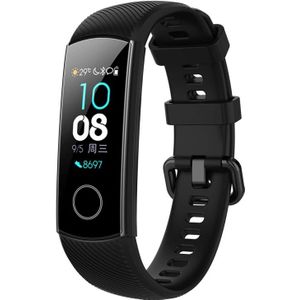 Slimme horloge silicone polsband horlogebandje voor Huawei Honor Band 4 (zwart)