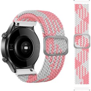 Voor Samsung Galaxy Watch 3 41mm verstelbare nylon gevlochten elasticiteitsvervanging riem horlogeband (roze wit)