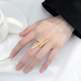 Creatieve eenvoudige geometrie opening vinger ringen persoonlijkheid sieraden (goud)