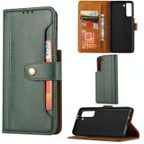 Voor Samsung Galaxy S30 Kalf texture Double Fold Clasp Horizontale Flip Lederen case met Photo Frame & Holder & Card Slots & Wallet(Groen)