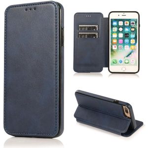 Knight Magnetic Suction Leather Phone Case For iPhone 7 Plus / 8 Plus(Blue)