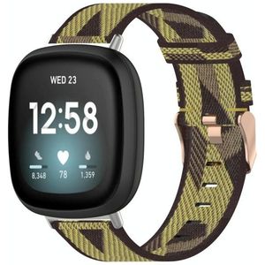 Voor Fitbit Versa 3 nylon geweven canvas horlogeband
