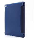 Voor iPad Air 2 Airbag Horizontale Flip Lederen Behuizing met drievoudige houder & penhouder(donkerblauw)