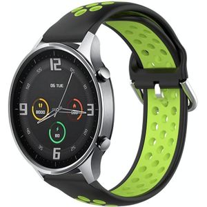 Voor Xiaomi Watch Color 22 mm sluiting Twee kleuren sporthorlogeband (zwart + groen)