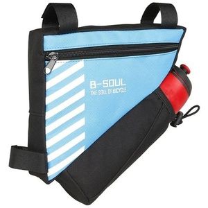 B-Soul fietstassen met water fles driehoek Pouch Solid fietsen front buis frame zak zak  grootte: 20.5 * 18 * 5cm (blauw)
