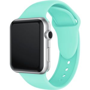 Dubbele klinknagels siliconen horloge Band voor Apple Watch serie 3 & 2 & 1 42mm (mintgroen)