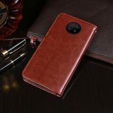 Voor Xiaomi Redmi Note 9T 5G idewei Crazy Horse Texture Horizontale Flip Leather Case met houder & Kaart Slots & Portemonnee (Wit)