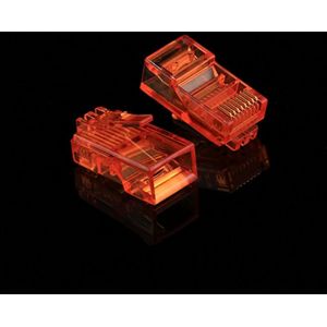 100 stuks Anpwoo Amp01 RJ45 Connector modulaire Plug(Orange)