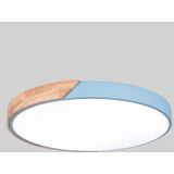 Wood Macaron LED Round Ceiling Lamp  Stepless Dimming  Size:23cm(Blue)