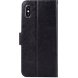 Voor iPhone X Crazy Horse textuur horizontaal flip lederen draagtas met houder & Card Slots & portemonnee & Foto Frame(Black)