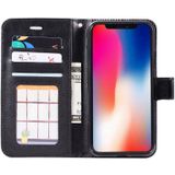 Voor iPhone X Crazy Horse textuur horizontaal flip lederen draagtas met houder & Card Slots & portemonnee & Foto Frame(Black)