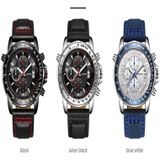 OCHSTIN 6125B Horloge Quartz Watch Night Light Waterproof Watch Timing Multi function Leather Fashion Men Watch(Blauw)
