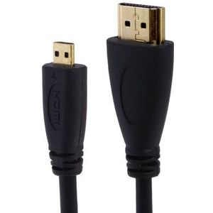 Micro HDMI naar HDMI 19 Pin kabel  1.4 Versie  Lengte: 1.5m(zwart)