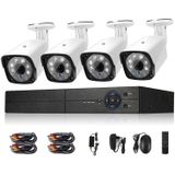 COTIER A4B3Kit 2MP 4CH 1080P CCTV bewakings camera systeem AHD DVR surveillance kit  ondersteuning nachtzicht/bewegingsdetectie (wit)