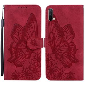 Voor OnePlus Nord CE 5G Retro Huid Feel Butterflies Embossing Horizontale Flip Lederen Case met Houder & Card Slots & Portemonnee