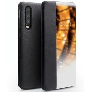 Voor Huawei P30 QIALINO Lederen Zijruit View Smart Phone Case (Zwart)