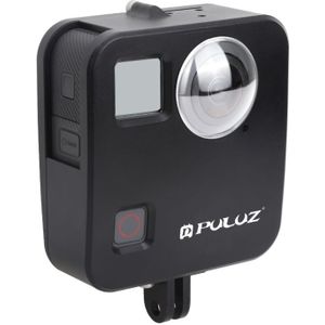 PULUZ voor GoPro fusie behuizing shell CNC aluminiumlegering beschermende kooi met basis mount & lens caps (zwart)