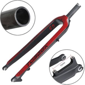 TOSEEK Ultra Light 29 Inch 435mm Mountainbike Full Carbon Front Fork Straight Head Tube Disc Brake (Rood)