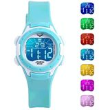 Jnew 9688-2 kinderen multifunctionele kleurrijke achtergrondverlichting waterdichte sport digitale horloge