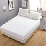 Plain Matrasbeschermer bed mat matras cover Hoeslaken  grootte: 150X200cm (beige wit)