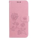 Rose relif horizontale Flip PU lederen draagtas voor Xiaomi Pocophone F1  met houder & kaartsleuven & portemonnee (Rose goud)