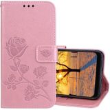 Rose relif horizontale Flip PU lederen draagtas voor Xiaomi Pocophone F1  met houder & kaartsleuven & portemonnee (Rose goud)