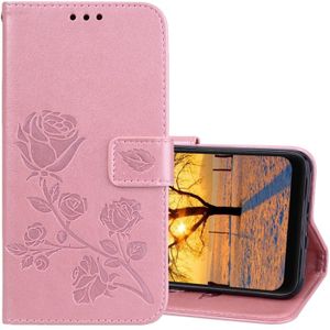 Rose relif horizontale Flip PU lederen draagtas voor Xiaomi Pocophone F1  met houder & kaartsleuven & portemonnee (Rose goud)