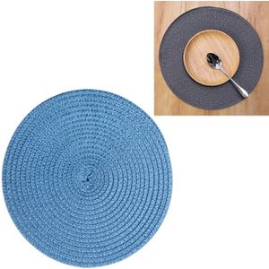 PP milieuvriendelijke hand-geweven placemat isolatie mat decoratie  grootte: 38cm (blauw)