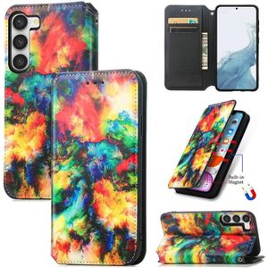 Voor Samsung Galaxy S23 5G Case Neo kleurrijke magnetische lederen telefoonhoes (kleurrijke wolk)