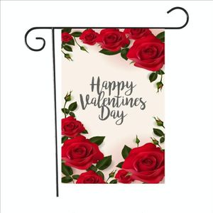 2 STUKS Valentijnsdag Tuin vlag feestelijke sfeer tuin banner (QR023)