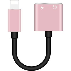 ENKAY hoed-Prins HC-15 8 pin + 3.5 mm Jack naar 8 pin charge audio Adapter Cable (Rose Gold)