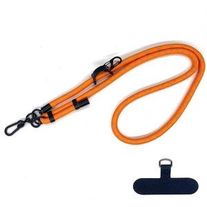 10 mm dik touw mobiele telefoon anti-verloren verstelbare lanyard spacer (oranje grijze fijne lijnen)