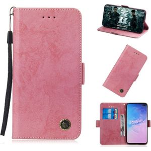 Multifunctionele horizontale Flip retro lederen draagtas met kaartsleuf & houder voor Galaxy J7 2018 (roze)