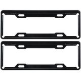 2 stuks Carbon Lead nummerplaat Frame eenvoudig en mooi auto License Plate Frame houder universele nummerplaat Holder(Black)