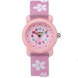 JNEW A335-86195 Kinderen Cute Cartoon Waterdichte Time Cognitive Quartz horloge (Sakura (Pink))