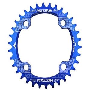 MOTSUV ronde smalle brede Chainring MTB fiets 104BCD tand plaat onderdelen elliptische plaat 38T (blauw)