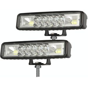 2 STUKS Auto 6 inch Dual-row Mixed Light Strip Lamp Floodlight & Spotlight Werklamp
