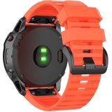 Voor Garmin Fenix 6X 26mm Quick Release Officile Texture Polsband Watchband met Plastic Button (Coral Red)