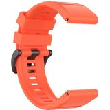 Voor Garmin Fenix 6X 26mm Quick Release Officile Texture Polsband Watchband met Plastic Button (Coral Red)