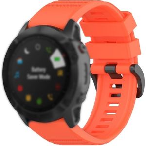 Voor Garmin Fenix 6X 26mm Quick Release Officile Texture Polsband Watchband met Plastic Button (Coral Red)