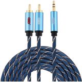 EMK 3.5mm Jack Male to 2 x RCA Male Gold Plated Connector Speaker Audio Cable  Cable Length:5m(Dark Blue)