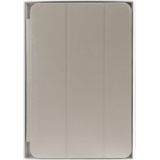 3-vouw Naturally Treated lederen Smart hoesje met slaap / wekker functie & houder voor iPad mini 1 / 2 / 3 (grijs)