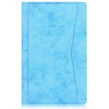 Marmeren doek textuur horizontale flip lederen kast met kaartslot & houder (Sky Blue)