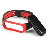 Voor Xiaomi Mi Band 6 (CA8856) Ademende Siliconen Vervangende Riem Horlogeband met Gaten (Paars+Blauw)