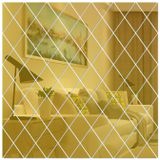 Rhombus Stitching Achtergrond Acryl Spiegel Decoratieve Stickers  Specificatie: Gouden Klein