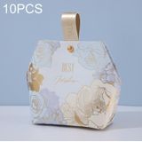 10PCS Wedding Supplies Wooden Ring Portable Wedding Gift Candy Box  Style: Blue+PU Hand(Large)