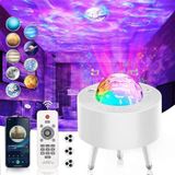 K-1080 LED Bluetooth Planetaire Projector Lamp Galaxy Starry Sky Projector Lamp (Wit)